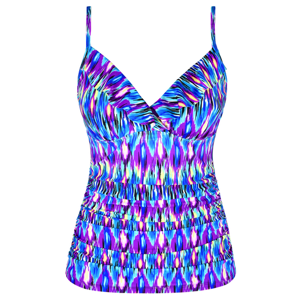 Hilor Women's Tankini Tops Shirred Ruffled Swimsuits V Neck Swimwear Top Hilor Women's Tankini Tops Shirred Ruffled Swimsuits V Neck Swimwear Top